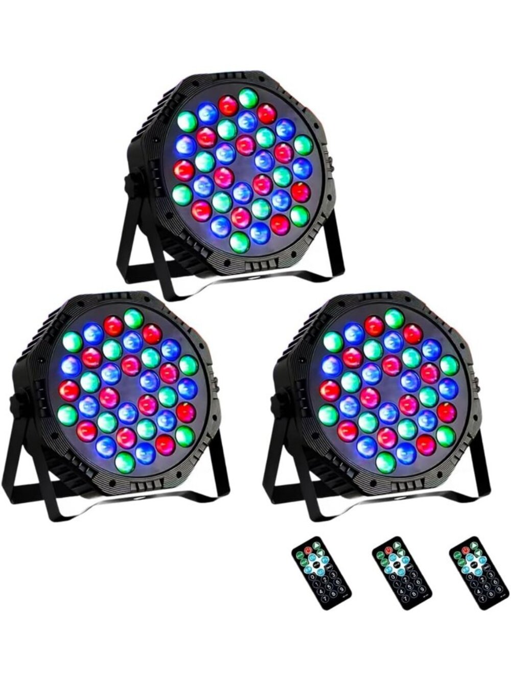 3-Pack LED Stage Lights for Parties | Colorful DJ Par Lights for Events